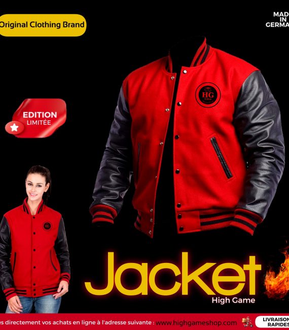 Veste Collège Highgame Édition Limitée Rouge et Noire